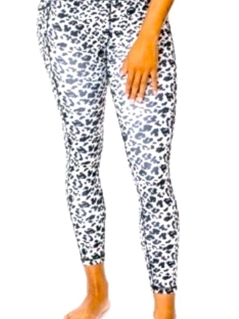 ZYIA Active Black Hoodie with Black & White Leopard Leggings and Camo Leggings - Picture 3 of 10